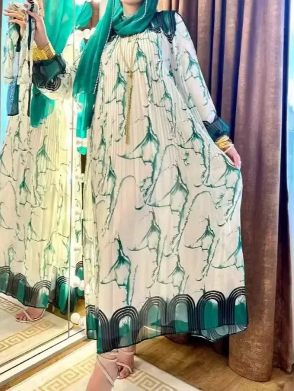 Print Long Robe - Gorgeous Party Abaya