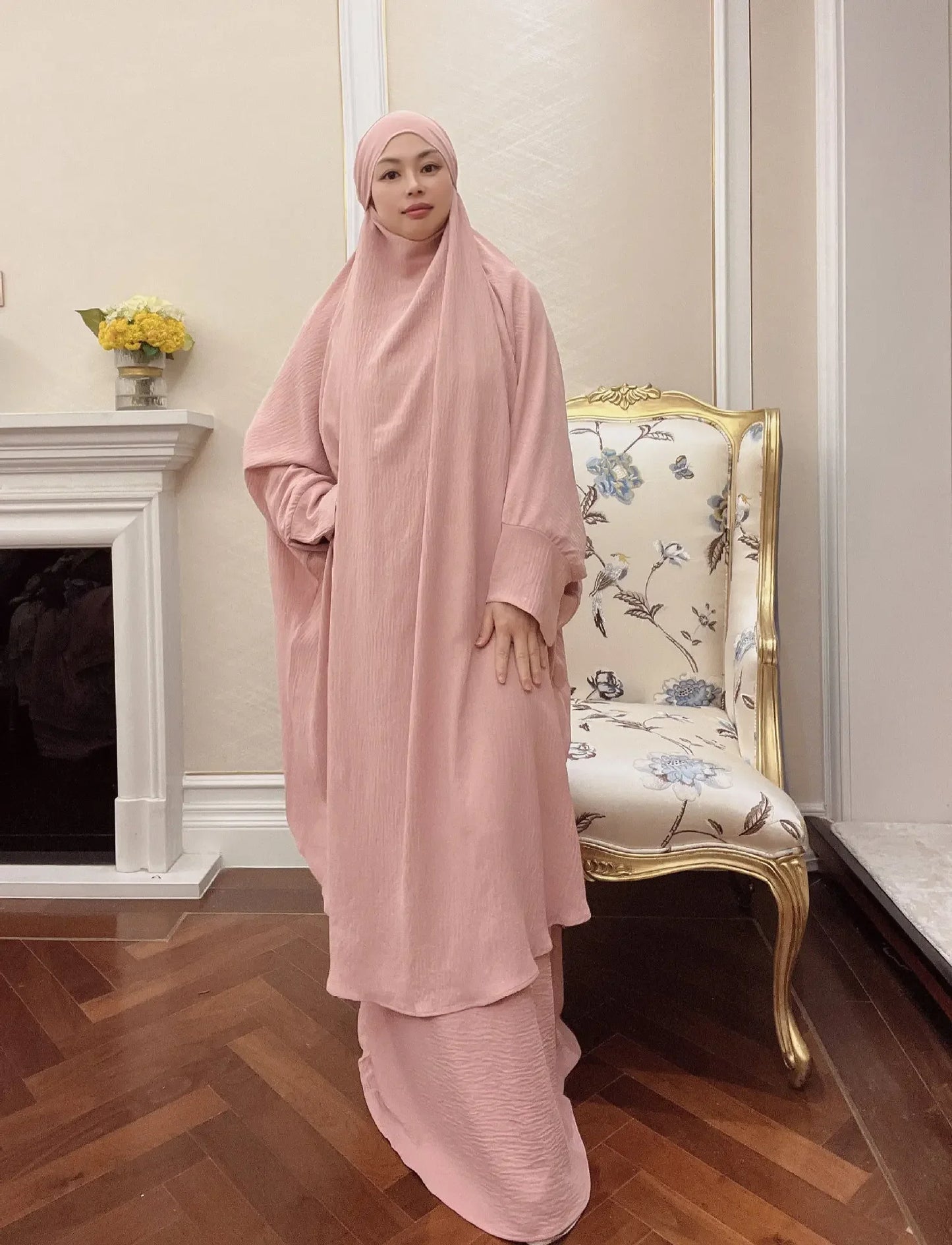 Long Khimar Prayer Set - 2 Piece Pullover Jilbab for Women