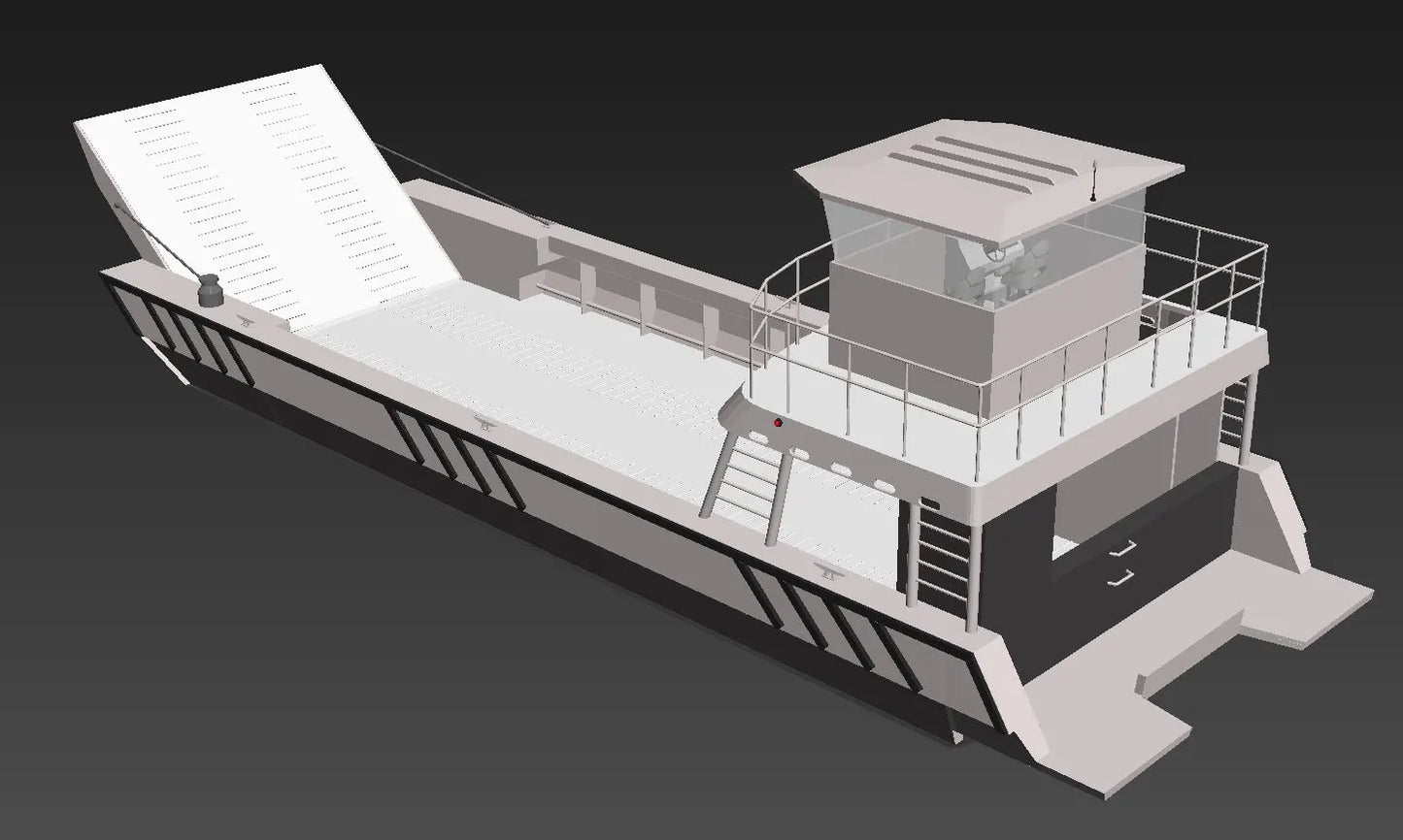 50ft Aluminum Landing Craft Cargo Barge - 15M Transportation Boat