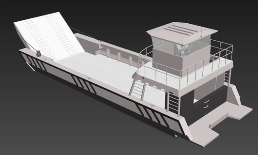 50ft Aluminum Landing Craft Cargo Barge - 15M Transportation Boat