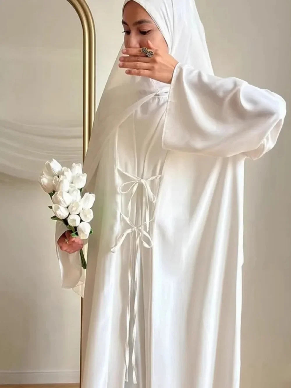 Satin 2-Piece Set - Elegant Party Abaya