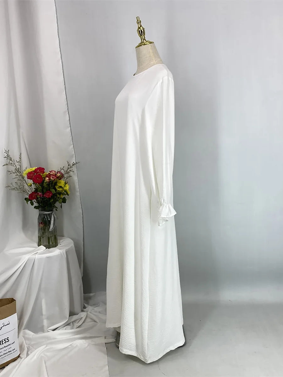 Daily Woven Abaya with Pockets - Elegant Regular Fit