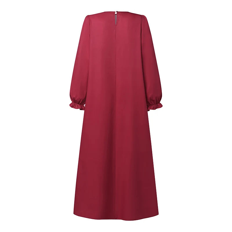 Bohemian Floral Maxi Dress - Elegant Muslim Abaya Kaftan