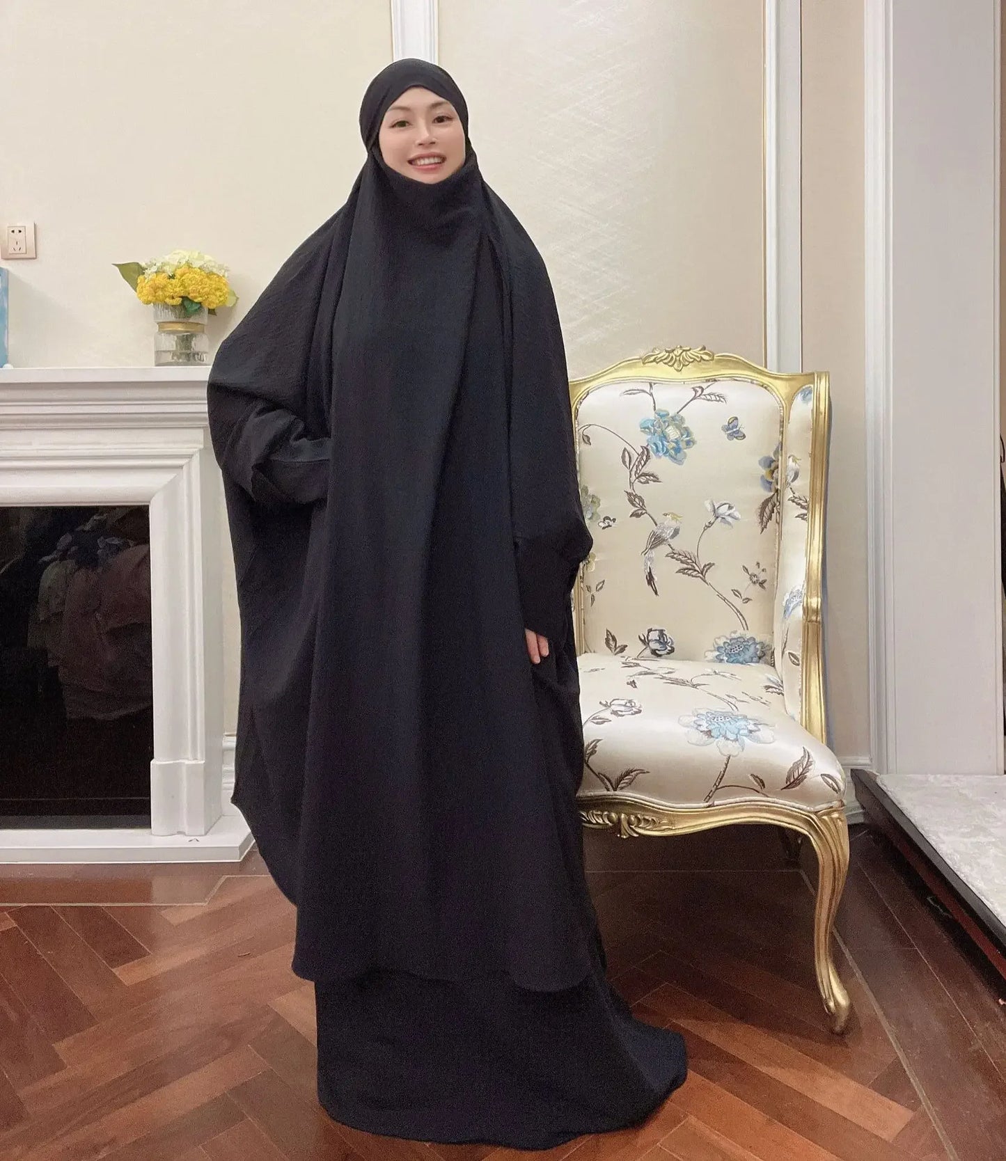 Long Khimar Prayer Set - 2 Piece Pullover Jilbab for Women