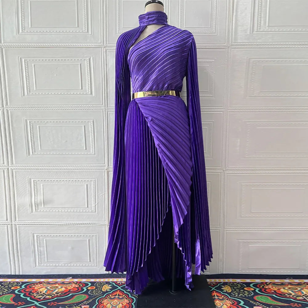 Muslim Dress Abaya Women Party Dresses Irregular Folds Jalabiya Kaftan Vestidos Arab Long Robe Ramadan Morocco Dubai Abayas