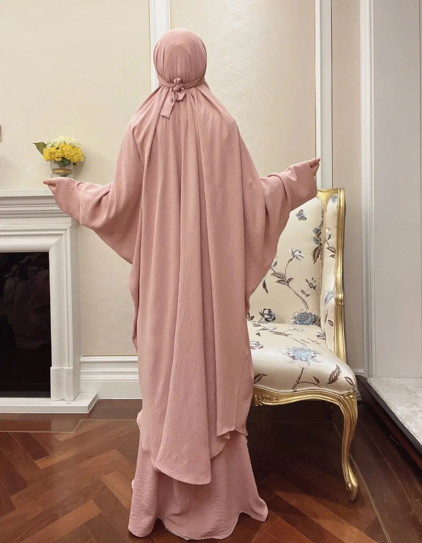 Long Khimar Prayer Set - 2 Piece Pullover Jilbab for Women