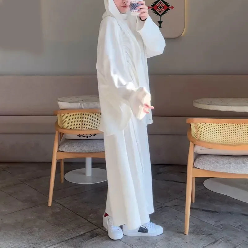 2-Piece Prayer Set with Drawstring Folds - Khimar & Skirt