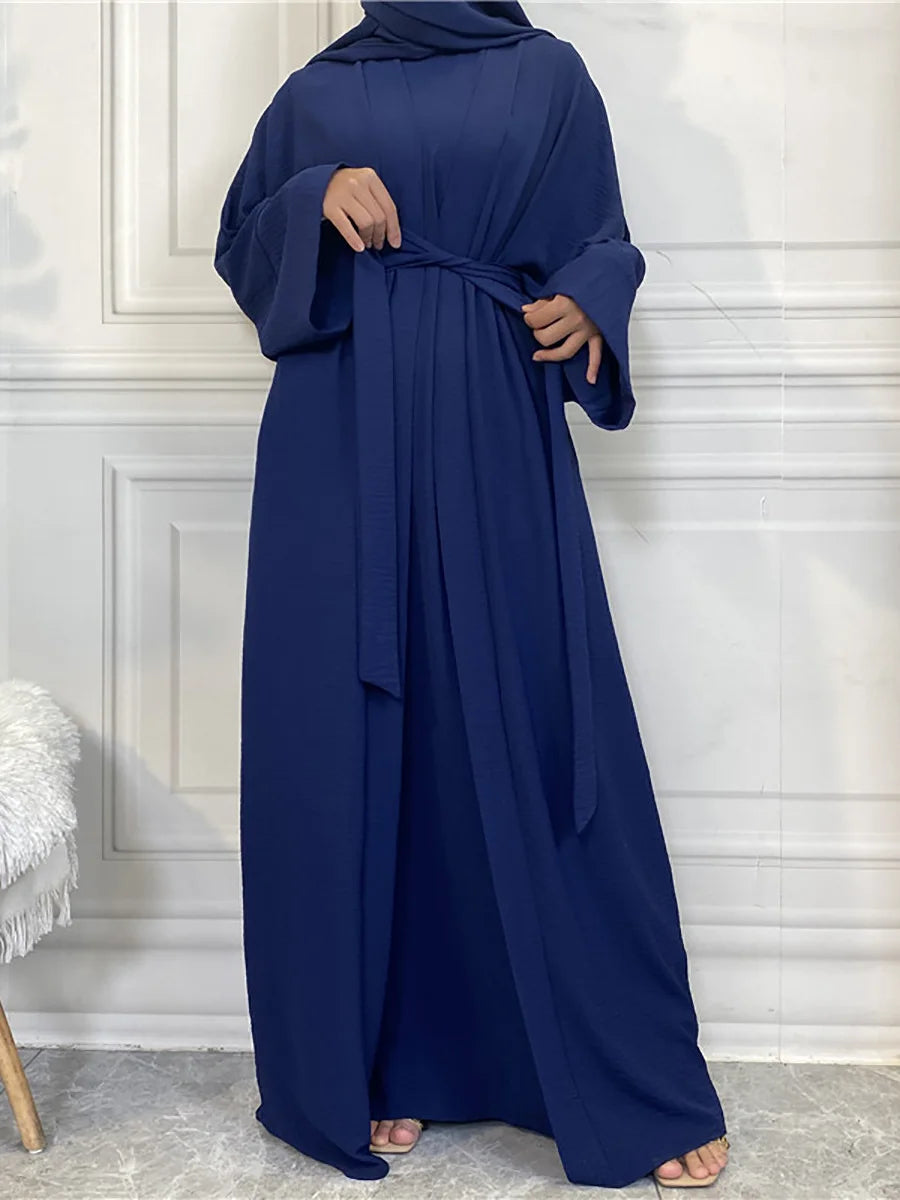 Complete Abaya Suit with Hijab - Modest Cardigan Set