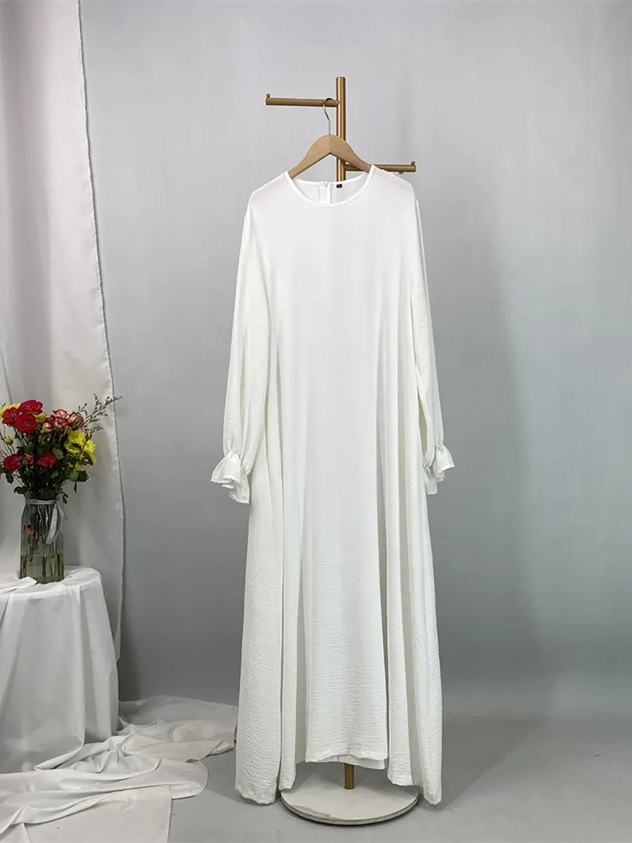 Daily Woven Abaya with Pockets - Elegant Regular Fit