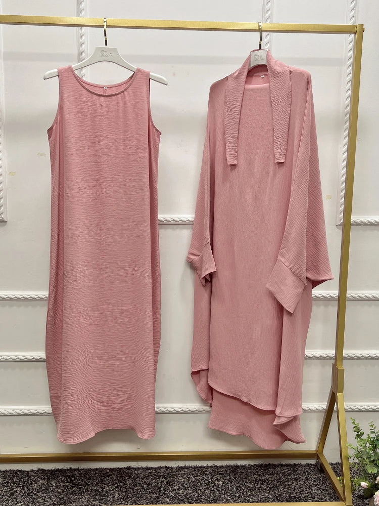 Long Khimar Prayer Set - 2 Piece Pullover Jilbab for Women
