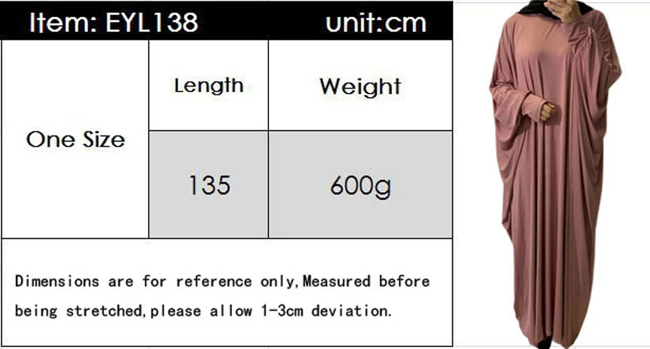 Batwing Sleeve Prayer Dress - Traditional Pullover Abaya