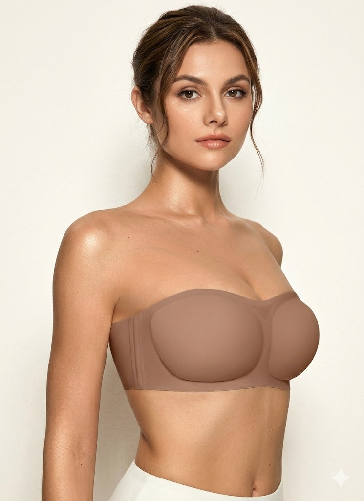 Women's Non-Slip Strapless Bandeau Bra | Wireless Padded Tube Bra