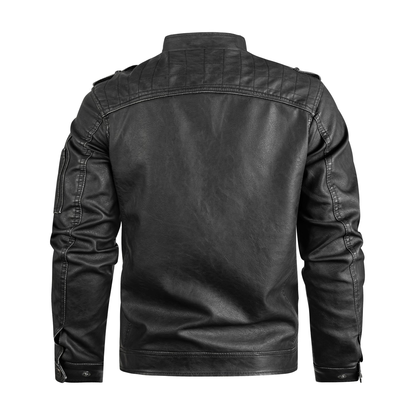 Men's Vintage Biker Jacket | PU Leather Motorcycle Coat | Black S–3XL