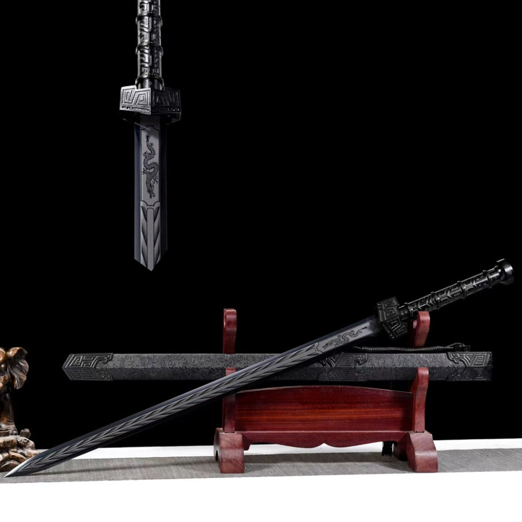 King Of Qin Sword Tang Heng Dao, Xiu Chun Dao Embroidered Spring Saber & Integrated Swords High Manganese Steel Blades, Unsharpened Cold Weapons For Self Defense