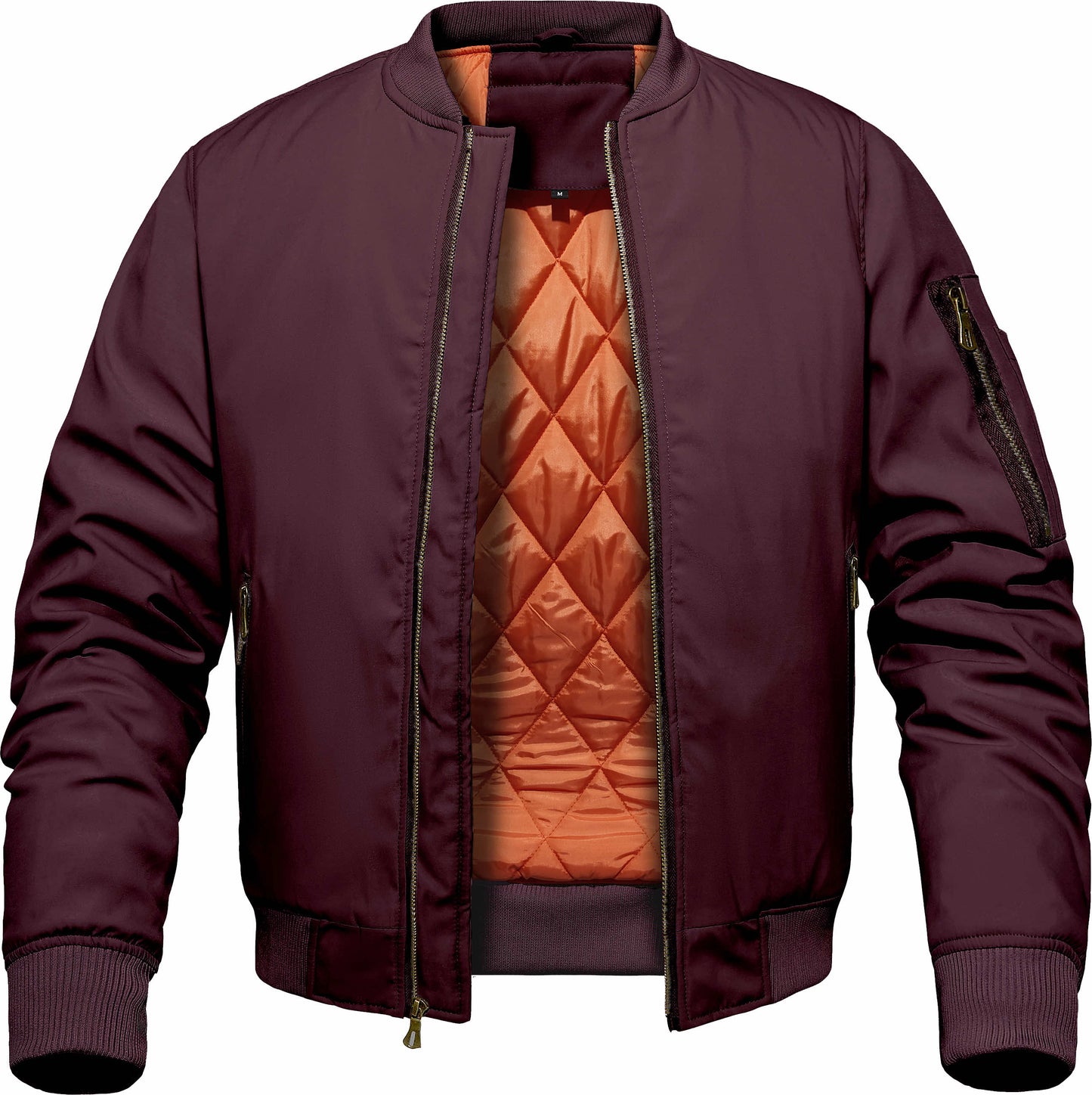 Men's Bomber Flight Jacket – Thickened Windproof Coat with Ribbed Cuffs