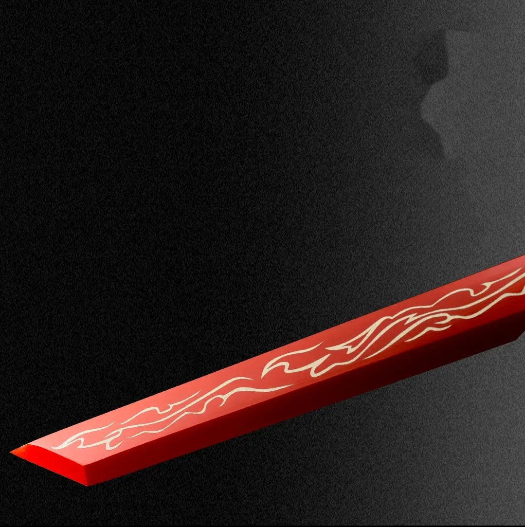 Blazing Flame Integral Tang Dynasty Horizontal Sword High Manganese Steel Self-Defense Cold Weapon  Collection-Grade  Unsharpened