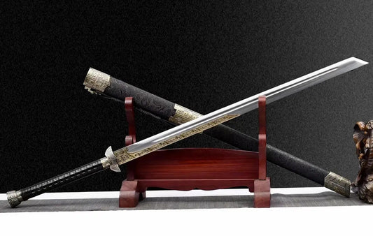 Tianwen Tang Dynasty Horizontal Sword — High Manganese Steel, Collector's Grade