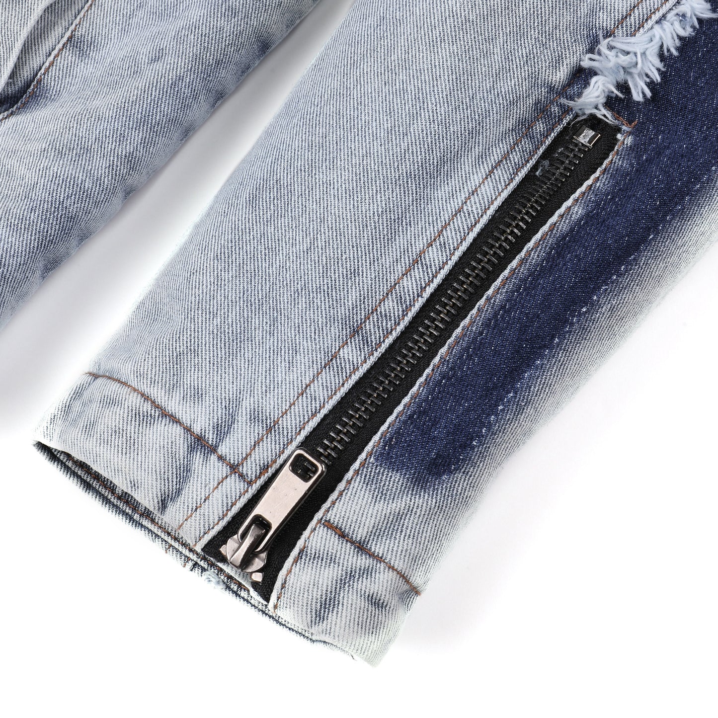 Men's Retro Denim Patchwork Jacket – Vintage Streetwear Outerwear