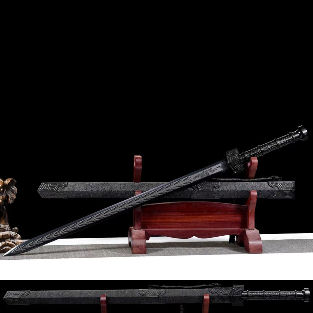 King Of Qin Sword Tang Heng Dao, Xiu Chun Dao Embroidered Spring Saber & Integrated Swords High Manganese Steel Blades, Unsharpened Cold Weapons For Self Defense
