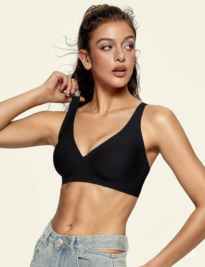Formiva Deep V Wireless Bra – Seamless, Push-Up & Supportive