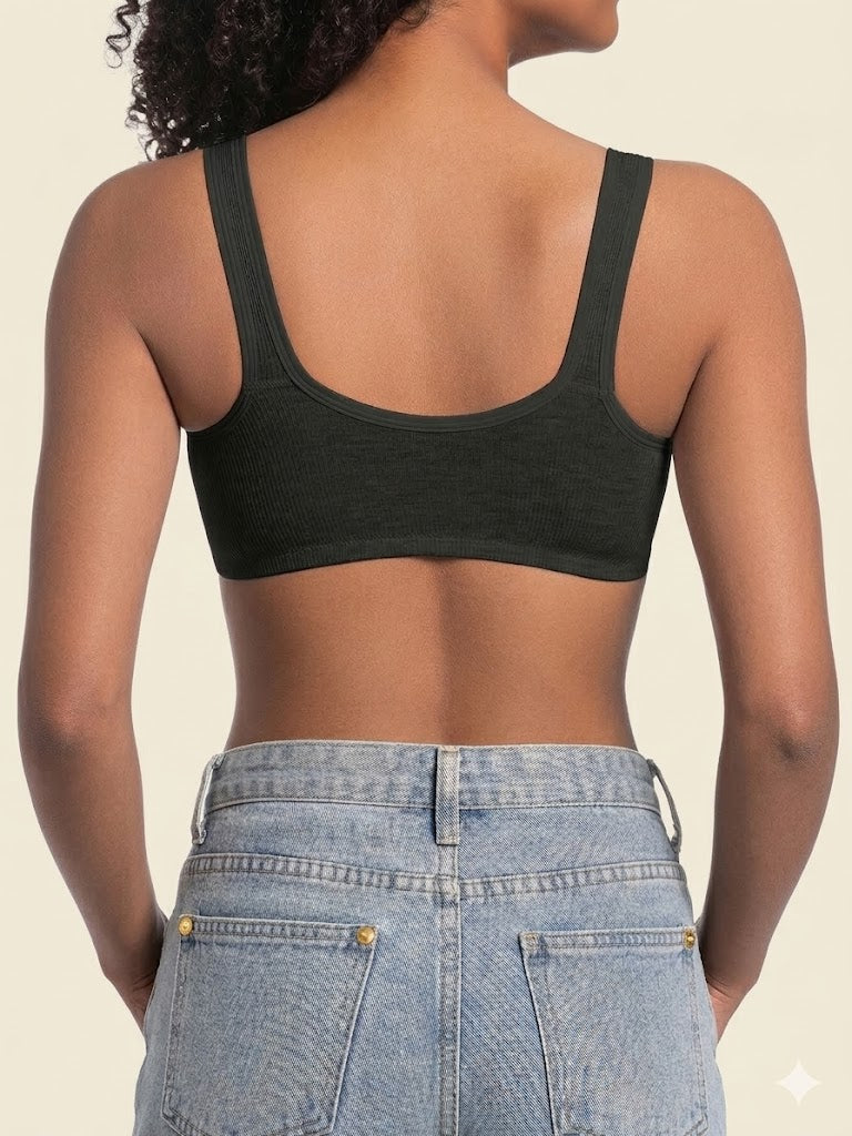 Women's Front Closure Wireless Push-Up Bra – Seamless, Breathable & Wire-Free