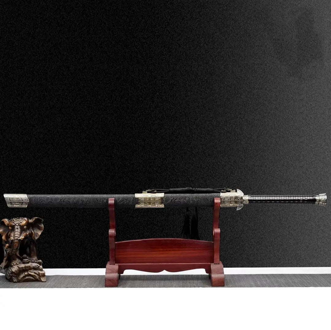 Tianwen Tang Dynasty Horizontal Sword — High Manganese Steel, Collector's Grade